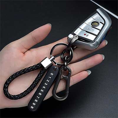 Anti-Lost Car Keychain with Phone Number Tag