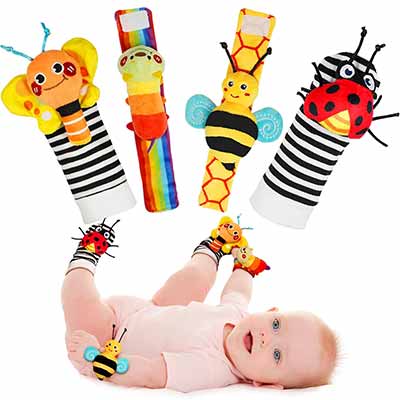 Baby Wrist Rattle Socks and Foot Finder Set
