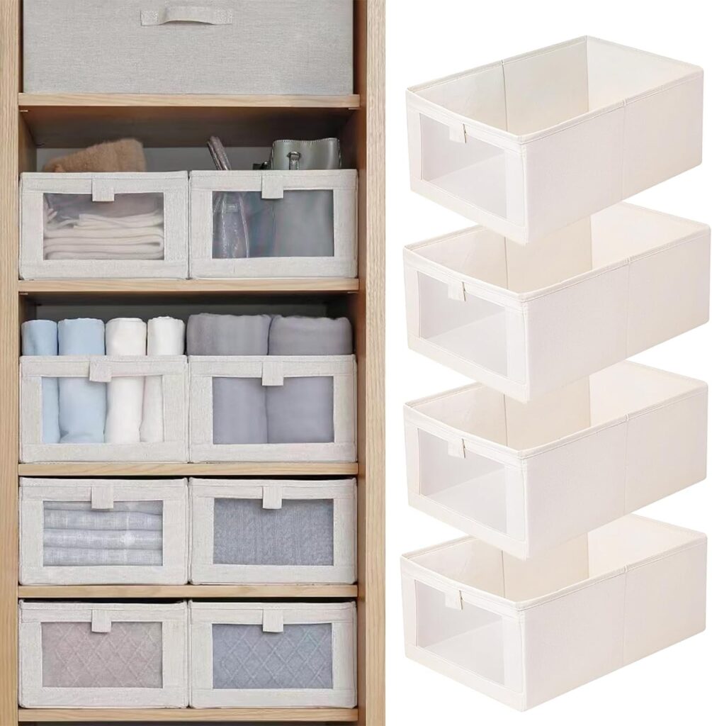 4 Pcs Linen Wardrobe Organizer